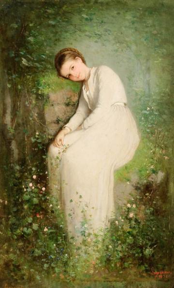 pictura nicolae_grigorescu_-_o_floare_intre_flori_mlle_millet