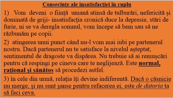 insatisfacție în cuplu